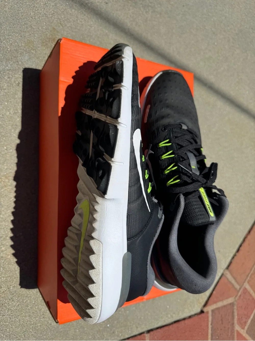 Nike Black and White Sneaker Interior with Size Label
